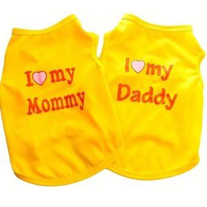 Adorable Sleeveless Vest for Your Pet - Love My Daddy/Mommy!